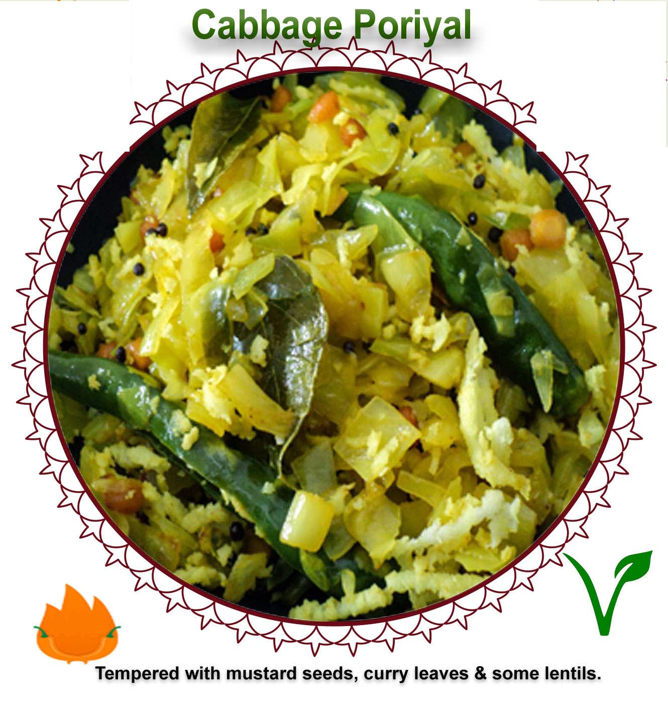L-Cabbage Poriyal- Vegan
