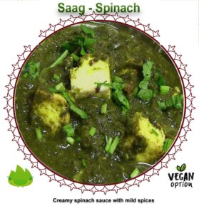 The best Saag Spinach Curry in Columbus